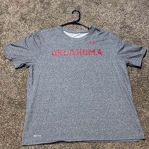 Nike Gray and Red Oklahoma Dri-FIT Men's Tee Shirt xxl 2xl 2x Sooners OU